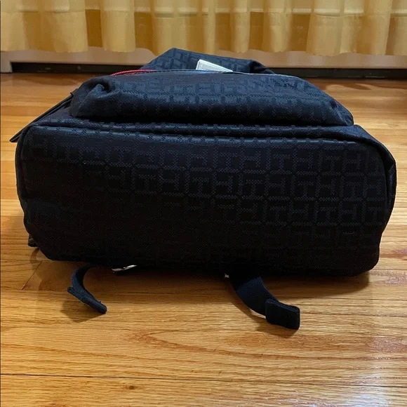 NWT Tommy Hilfiger Black Backpack with Red Trim and Logo Jacquard - Picture 9 of 11